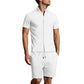 2-teiliges Set aus Jacquard-Hemd mit kurzen Ärmeln und Shorts für Herren
