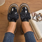 Elegante Damen-Loafer mit Schleife und breitem Absatz