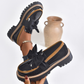 Elegante Damen-Loafer mit Schleife und breitem Absatz