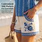 Zweiteiliges Shorts-Set mit Bohemian-Vogel-Print