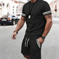 2-teiliges Set aus gestreiftem T-Shirt und Shorts für Herren