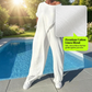 Asymmetrisches Off-Shoulder-Oberteil und Hose im Set für Damen
