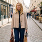 🌞Frühlingserwachen: 50% Rabatt!🎉Damen Kurzjacke "Parisian Style" – Edler Einreiher mit modischen Karo-Details