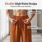 Lässige Damenhose mit hohem Bund und weitem Bein
