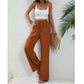 Lässige Damenhose mit hohem Bund und weitem Bein
