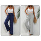Lässige Damenhose mit hohem Bund und weitem Bein