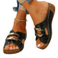 Women's Peep-Toe Wedge Slide Sandals