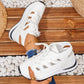 Breathable Cutout Lace-Up Platform Sneakers