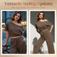 👚 50% RABATT! 🌸 "Soft-Touch" Lounge-Set – Asymmetrisches Off-Shoulder Top & Weite Hose, Bequem & Perfekt Für Entspannte Tage Zuhause 💃