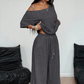👚 50% RABATT! 🌸 "Soft-Touch" Lounge-Set – Asymmetrisches Off-Shoulder Top & Weite Hose, Bequem & Perfekt Für Entspannte Tage Zuhause 💃