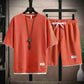 ✨🔥Herren 2-teiliges Set aus Waffelstoff: Kurzarm-T-Shirt & Shorts
