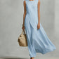 Schickes, asymmetrisches, ärmelloses Maxikleid
