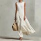 Schickes, asymmetrisches, ärmelloses Maxikleid