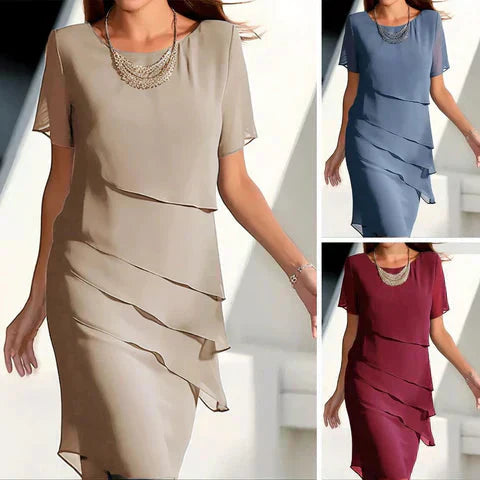 💕2026 Sonderangebot: 60 % Rabatt🔥 Elegantes Midi-Kleid aus plissiertem Chiffon
