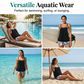 ⏰Damen Tankini mit Blouson-Top & Shorts 💥 bequem, modern & ideal für Strand & Pool ☀️