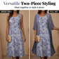 2-teiliges Set aus bedrucktem Damenkleid und Strickjacke
