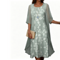 2-teiliges Set aus bedrucktem Damenkleid und Strickjacke