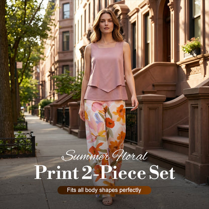🌺Zweiteiliges Sommer-Set für Damen mit Blumenmuster