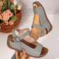Offene Keilabsatzsandalen für Damen mit Fesselriemen