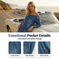 👖🔥 50% RABATT 🌬️ Off-Shoulder Denim-Jumpsuit – luftiger Schnitt, weitem Bein & perfekter Sommer-Look ✨ Strand & Stadt im Style