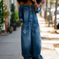 👖🔥 50% RABATT 🌬️ Off-Shoulder Denim-Jumpsuit – luftiger Schnitt, weitem Bein & perfekter Sommer-Look ✨ Strand & Stadt im Style