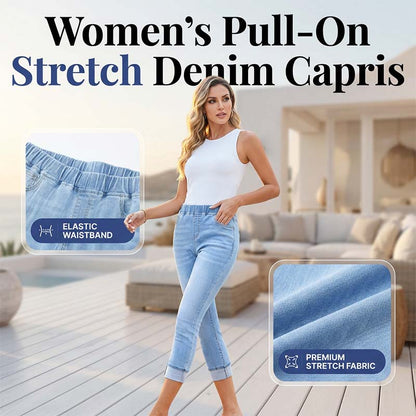 Capri-Jeans aus Stretch-Denim für Damen zum Hineinschlüpfen