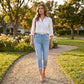 Capri-Jeans aus Stretch-Denim für Damen zum Hineinschlüpfen