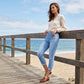 Capri-Jeans aus Stretch-Denim für Damen zum Hineinschlüpfen