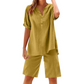 2-teiliges Outfit-Set aus Baumwolle und Leinen für Damen