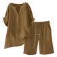 2-teiliges Outfit-Set aus Baumwolle und Leinen für Damen