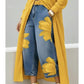 📢📢50% RABATT!! ⏰ Damen Weite Jeans mit Künstlerischer Blumenapplikation