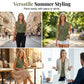 Damenbluse mit V-Ausschnitt und Knopfleiste