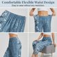 Damenhose mit weitem Bein und Vintage-Blumenmuster