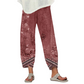 Damenhose mit weitem Bein und Vintage-Blumenmuster