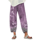 Damenhose mit weitem Bein und Vintage-Blumenmuster