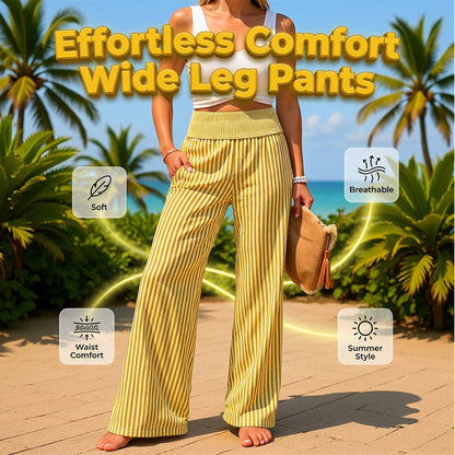 Damenhose mit gerafftem Bund und gestreiftem Gingham-Muster