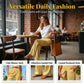 Damenhose mit gerafftem Bund und gestreiftem Gingham-Muster