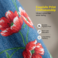 Jeans-Latzhose für Damen mit Blumenmuster