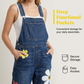 Jeans-Latzhose für Damen mit Blumenmuster