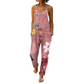 Jeans-Latzhose für Damen mit Blumenmuster