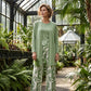 Langarm-Set mit Hosen für Damen mit Blumenmuster
