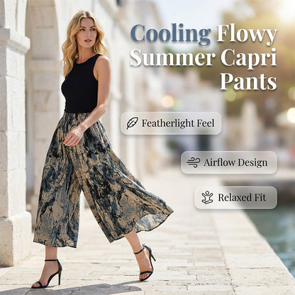🌺Sommer-Caprihose für Damen mit weitem Bein
