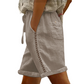 Lässige Damen-Shorts mit Kordelzug und Spitzenverzierung