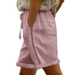 Lässige Damen-Shorts mit Kordelzug und Spitzenverzierung