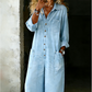 Lässiger Damen-Jumpsuit aus Denim mit langen Ärmeln