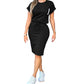 2-teiliges Set aus Damen-T-Shirt und Rock mit Kordelzug
