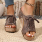 Peep-Toe-Sandalen mit Keilabsatz für Damen