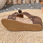 Peep-Toe-Sandalen mit Keilabsatz für Damen