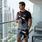 🔥Herren Sport & Freizeit Set: T-Shirt & Shorts mit abstraktem Print – Schnelltrocknend & bequem für Sommer🛍️