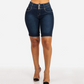 Damen-Jeansshorts mit hoher Taille aus Stretch-Denim